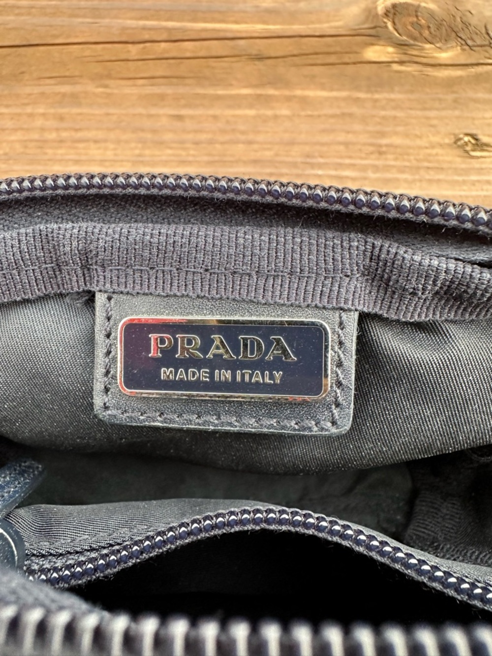 Prada Blue Nylon Pouch with Triangle Logo - Picture 10 of 13